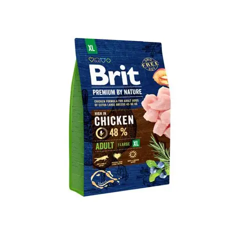 BRIT Premium By Nature Adult XL Poulet 15kg – Croquettes Chien Très Grande Race