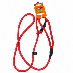Laisse de présentation en nylon rouge ronde 8 mm pour chien