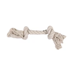Jouet chien Coton Jack – Corde 2 nœuds blanche S 22 cm