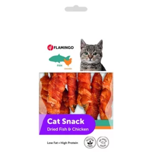 Snack chat poisson séché & poulet Hapki Flamingo – 50 g