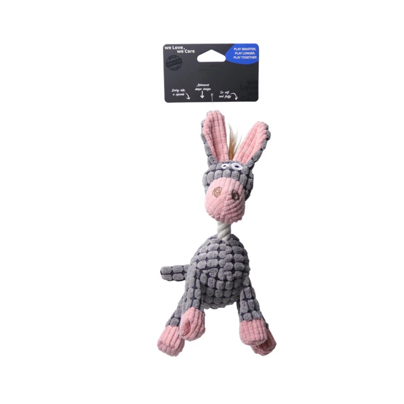 Jouet chien peluche poney gris – We Love We Care